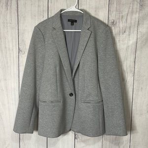 Ann Taylor Heather Gray Blazer 1 Button Jacket Size 18